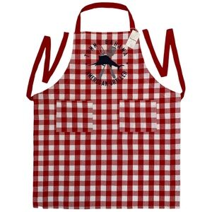 Tommy Bahama Red & White Picnic Plaid Embroidered Marlin Griller Apron